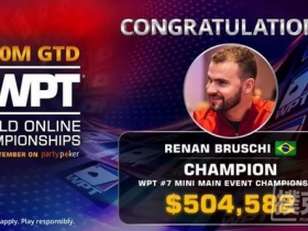 蜗牛扑克：Renan Bruschi赢得WPT WOC迷你主赛事冠军