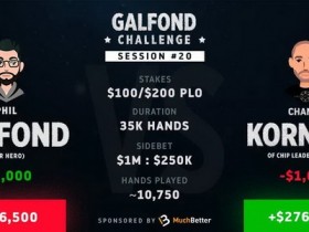 蜗牛扑克：Phil Galfond在挑战赛中落后了近30万