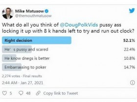 蜗牛扑克：火上浇油，Mike Matusow抨击Doug Polk在单挑赛的表现像懦夫