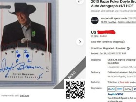 【EV扑克】趣闻 | Doyle Brunson亲笔签名扑克交易卡以1603美元高价成交
