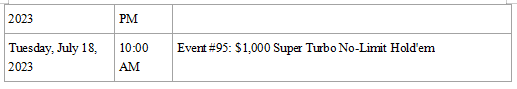 【EV 扑克】2023WSOP 完整赛程公布，终身主赛门票首次亮相！