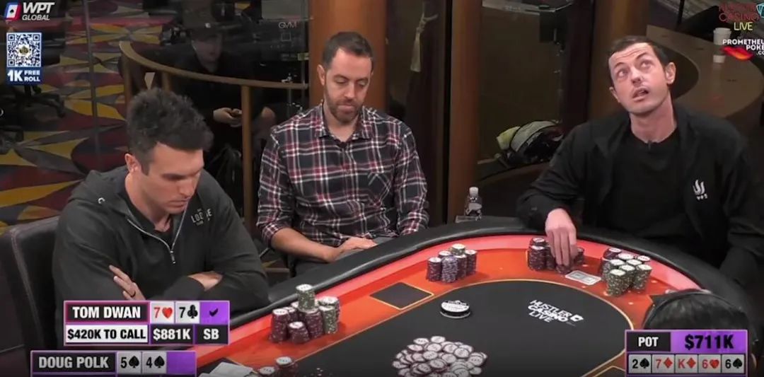 【EV 扑克】Tom Dwan 这手牌，是故意慢摊牌恶心 Doug Polk 吗？