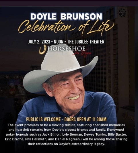 【EV扑克】话题 | 马蹄铁将于7月2日举办Doyle Brunson的纪念庆典