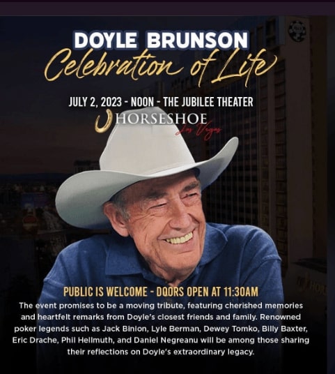 【EV撲克】话题 | 马蹄铁将于7月2日举办Doyle Brunson的纪念庆典