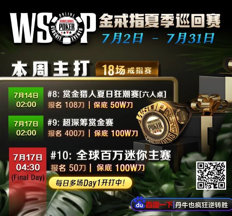 【EV扑克】2023WSOP | 主赛事441人晋级，周全记分牌排行第十位