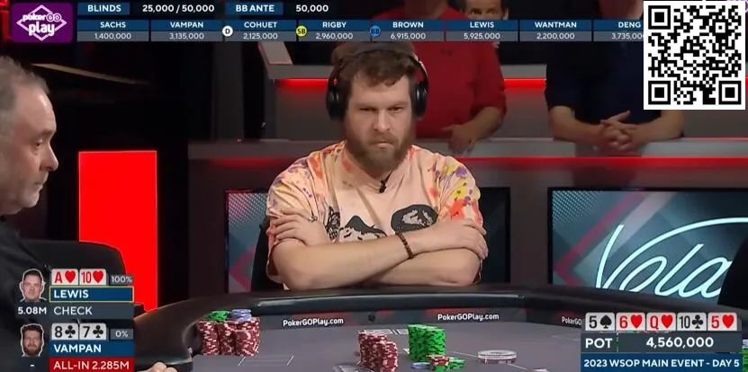 【WPT扑克】牌局分析：8-high河牌绝命全下，诈飞坚果同花赢4,560,000大池