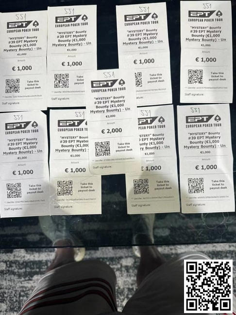 【EV 扑克】EPT 巴塞罗那｜神秘赏金赛余磊错失 20w 欧头奖 ，其中 9 个人头共收获 1w 欧赏金！