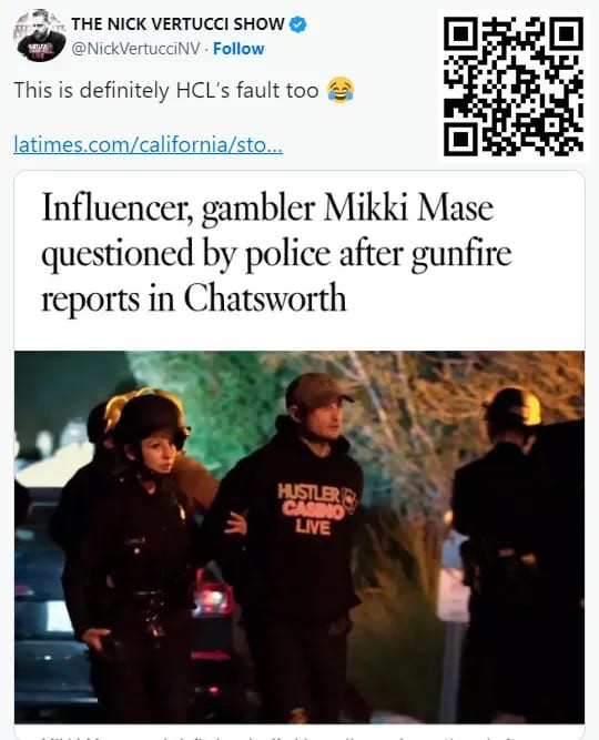 【EV撲克】HCL常客Mikki Mase因放烟花被洛杉矶警方拘留