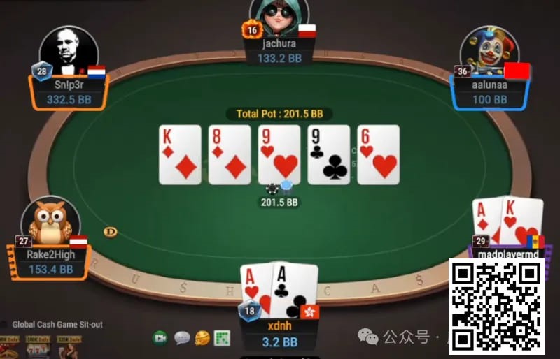 【EV 扑克】牌局分析：碰到 mad player，慢打 AA