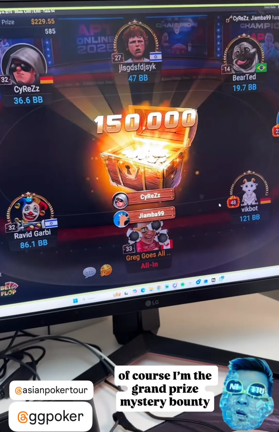 【EV扑克】APT线上亚巡赛｜国人赢得第三冠！Yuan Jie决赛桌9BB逆袭斩获26W奖励！