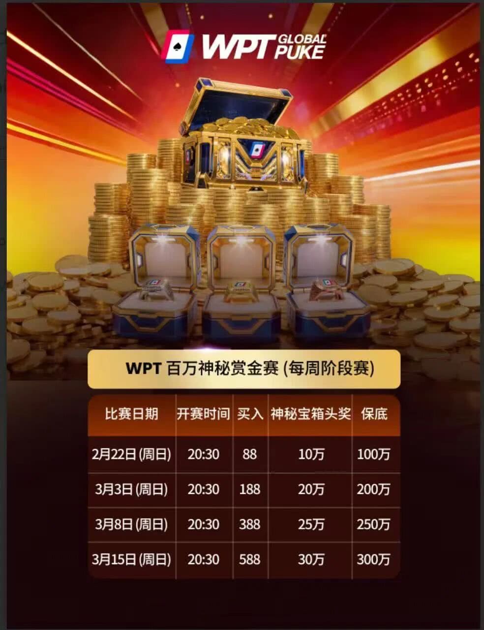 【EV扑克】WPT亚洲赛来了,保底1亿!马年封神之战,解锁你的扑克传奇