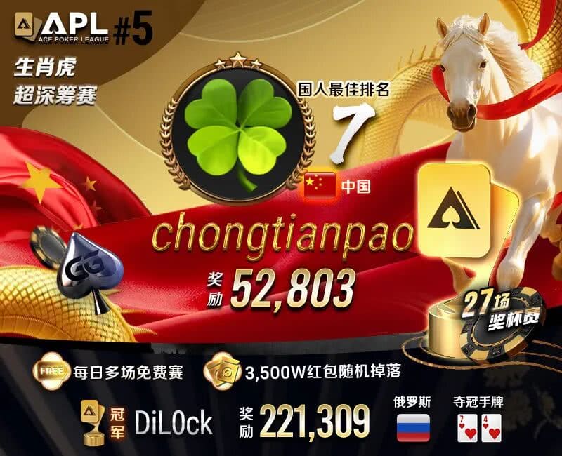 【EV扑克】APL春节激战！茅人及三天两冠狂揽33W奖励，国人接连冲击决赛桌！