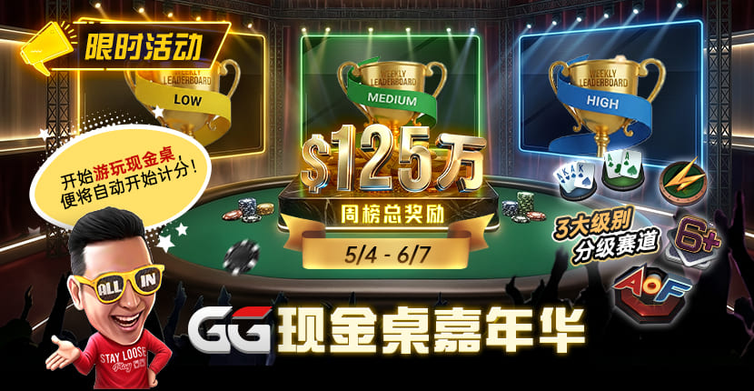 【EV扑克】GG现金桌嘉年华2026｜排行榜规则+积分机制+每日/每周奖励详解